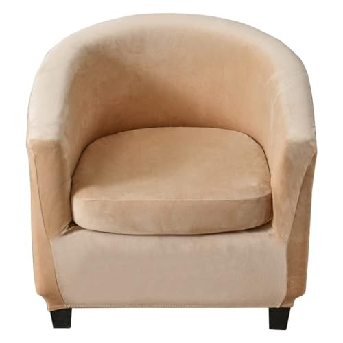 WWQQKJ Clubsessel Sitzbezüge 2 Stück 1er Stuhlbezug Chesterfield Stuhlbezug 1er Cocktailsessel Barstuhlhussen Tullsta(Beige B) von WWQQKJ