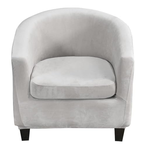 WWQQKJ Clubsessel Sitzbezüge 2 Stück 1er Stuhlbezug Chesterfield Stuhlbezug 1er Cocktailsessel Barstuhlhussen Tullsta(Grigio Chiaro A) von WWQQKJ