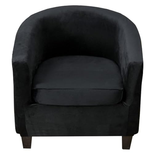 WWQQKJ Clubsessel Sitzbezüge 2 Stück 1er Stuhlbezug Chesterfield Stuhlbezug 1er Cocktailsessel Barstuhlhussen Tullsta(Nero A) von WWQQKJ
