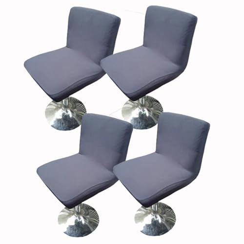 WWQQKJ Dehnbarer Barhockerbezug mit Rückenlehne 2/4/6 Stück, Gebogener Theken-/Bar-Drehhochstuhlbezug, Moderner Barhockerbezug Esszimmerstuhlbezug(M,4PCS) von WWQQKJ