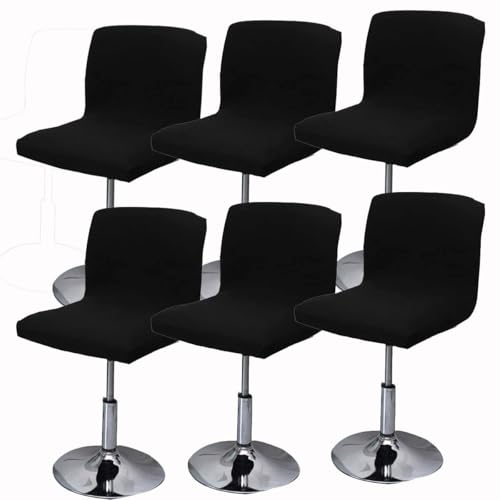 WWQQKJ Dehnbarer Barhockerbezug mit Rückenlehne 2/4/6 Stück, Gebogener Theken-/Bar-Drehhochstuhlbezug, Moderner Barhockerbezug Esszimmerstuhlbezug(P,6PCS) von WWQQKJ