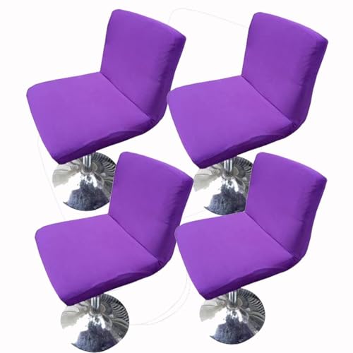 WWQQKJ Dehnbarer Barhockerbezug mit Rückenlehne 2/4/6 Stück, Gebogener Theken-/Bar-Drehhochstuhlbezug, Moderner Barhockerbezug Esszimmerstuhlbezug(T,4PCS) von WWQQKJ
