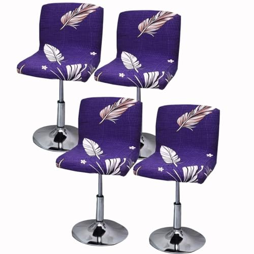 WWQQKJ Dehnbarer Barhockerbezug mit Rückenlehne 2/4/6 Stück, Gebogener Theken-/Bar-Drehhochstuhlbezug, Moderner Barhockerbezug Esszimmerstuhlbezug(X,4PCS) von WWQQKJ