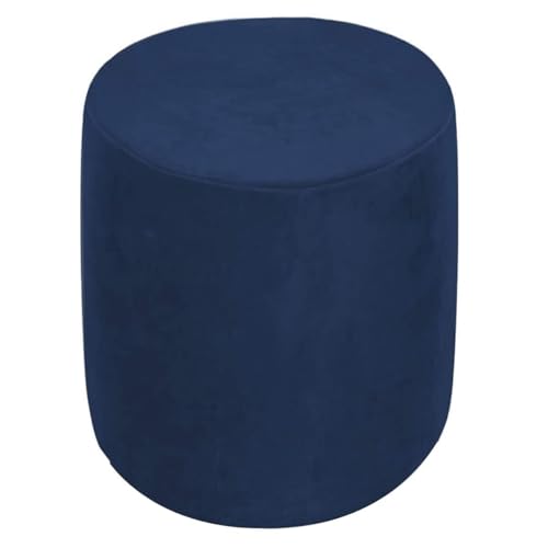 WWQQKJ Elastischer runder Pouf-Bezug, 31 x 38 cm, Samt, runder Ottoman-Bezug, Hocker-Bezug, zylindrischer Fußhocker-Pouf-Bezug, Hocker-Bezug, Fußhocker-Bezug(Navy Blue,34x37cm) von WWQQKJ