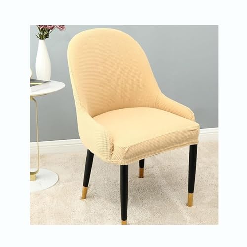 WWQQKJ Esszimmerstuhlbezug mit Armlehne, 2/4/6 Stück, Stretch-Stuhlhussen, Rückenlehnen-Sesselbezüge, Küchen-/Wohnzimmer-/Schreibtischstuhlbezug(Beige Beige,2PCS) von WWQQKJ