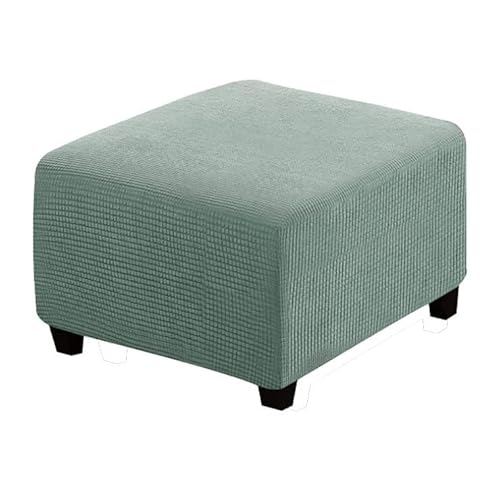 WWQQKJ Großer, quadratischer, dehnbarer Sofa-Fußhocker-Bezug, 60 x 60 cm, Ottoman-Pouf-Bezug, quadratischer Pouf-Bezug, Hocker-Bezug for das Wohnzimmer(Green B) von WWQQKJ