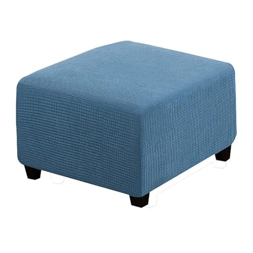 WWQQKJ Großer, quadratischer, dehnbarer Sofa-Fußhocker-Bezug, 60 x 60 cm, Ottoman-Pouf-Bezug, quadratischer Pouf-Bezug, Hocker-Bezug for das Wohnzimmer(Light Blue) von WWQQKJ