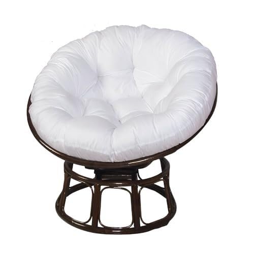 WWQQKJ Hängesesselkissen, Runde Stuhlkissen Dickes Atmungsaktives Kissen Rattan Hängekorbkissen Eiernest Ersatzkissen, Dicker(Bianco,60x60cm) von WWQQKJ