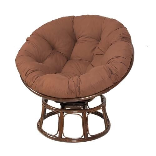 WWQQKJ Hängesesselkissen, Runde Stuhlkissen Dickes Atmungsaktives Kissen Rattan Hängekorbkissen Eiernest Ersatzkissen, Dicker(Caffè,110x110cm) von WWQQKJ