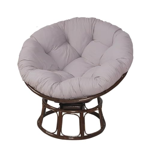 WWQQKJ Hängesesselkissen, Runde Stuhlkissen Dickes Atmungsaktives Kissen Rattan Hängekorbkissen Eiernest Ersatzkissen, Dicker(Grigio Chiaro,130x130cm) von WWQQKJ