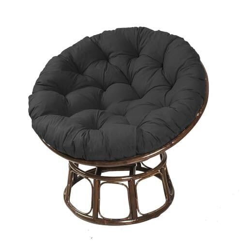 WWQQKJ Hängesesselkissen, Runde Stuhlkissen Dickes Atmungsaktives Kissen Rattan Hängekorbkissen Eiernest Ersatzkissen, Dicker(Nero,100x100cm) von WWQQKJ