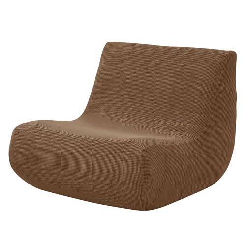 WWQQKJ Lazy Jacquard Stretch-Sofabezug ohne Armlehnen, schmutzabweisend, Sofa-Schonbezug, rutschfest, Sofabezug, Sofaschutz for das Wohnzimmer, einfarbig(Marrone) von WWQQKJ