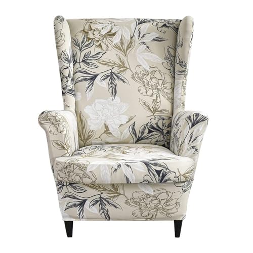 WWQQKJ Ohrensesselhussen Stretch 2 Stück Ohrensessel-Schonbezüge Bedruckte Ohrensessel-Bezüge(Ombra Di Fiori) von WWQQKJ