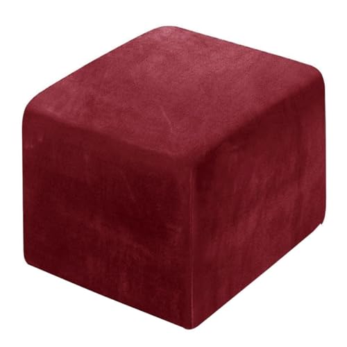 WWQQKJ Quadratischer Stretch-Pouf-Bezug 40x40/45x45/50x50cm Samt-Fußhocker-Bezug Ottoman-Bezug Hocker-Bezug Elastische Schutzhülle for Ottoman(J,40x40cm) von WWQQKJ