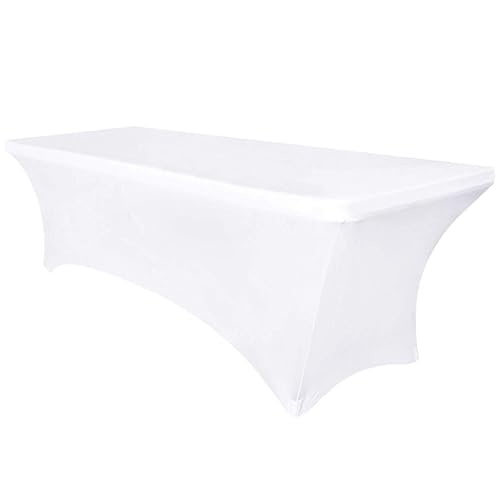WWQQKJ Rechteckige Tischdecke aus elastischem Spandex-Lycra, geeignet for Hochzeitsbankette(Bianca,183x76x76CM) von WWQQKJ