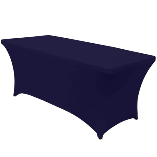 WWQQKJ Rechteckige Tischdecke aus elastischem Spandex-Lycra, geeignet for Hochzeitsbankette(Blu Navy,183x76x76CM) von WWQQKJ