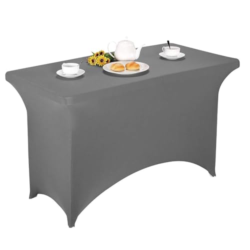 WWQQKJ Rechteckige Tischdecke aus elastischem Spandex-Lycra, geeignet for Hochzeitsbankette(Grigio,244x76x76CM) von WWQQKJ