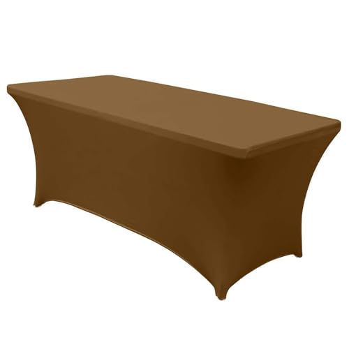 WWQQKJ Rechteckige Tischdecke aus elastischem Spandex-Lycra, geeignet for Hochzeitsbankette(Marrone,153x76x76CM) von WWQQKJ