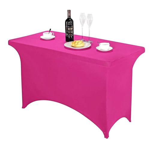 WWQQKJ Rechteckige Tischdecke aus elastischem Spandex-Lycra, geeignet for Hochzeitsbankette(Rosa,122x60x76CM) von WWQQKJ