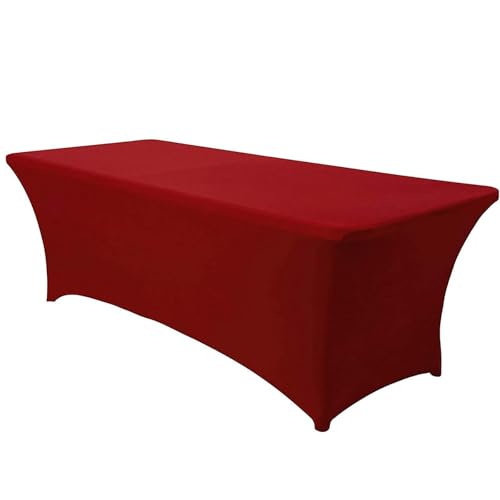 WWQQKJ Rechteckige Tischdecke aus elastischem Spandex-Lycra, geeignet for Hochzeitsbankette(Rosso Scuro,122x60x76CM) von WWQQKJ