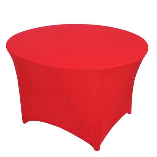 WWQQKJ Runde Tischdecke aus Polyester, runde Tischdecke aus Stretch-Spandex, runde Tischdecke for Hochzeitsbankett-Party-Tischdecke(Rosso,122x75cm) von WWQQKJ