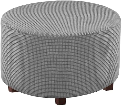 WWQQKJ Runder Ottomanenbezug, Runder Fußhockerbezug, Samt-Ottomanenbezug, Pouf-Fußhockerbezug, Stretch-Fußhockerbezug(H,X) von WWQQKJ