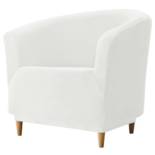 WWQQKJ Samt-Clubsessel-Schonbezug, weicher Sesselbezug, Stretch-Sesselbezug, Couchbezug for Wohnzimmer und Schlafzimmer(Cream) von WWQQKJ