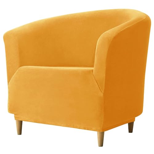 WWQQKJ Samt-Clubsessel-Schonbezug, weicher Sesselbezug, Stretch-Sesselbezug, Couchbezug for Wohnzimmer und Schlafzimmer(Golden) von WWQQKJ