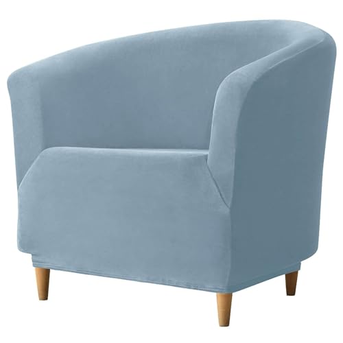 WWQQKJ Samt-Clubsessel-Schonbezug, weicher Sesselbezug, Stretch-Sesselbezug, Couchbezug for Wohnzimmer und Schlafzimmer(Light Blue) von WWQQKJ