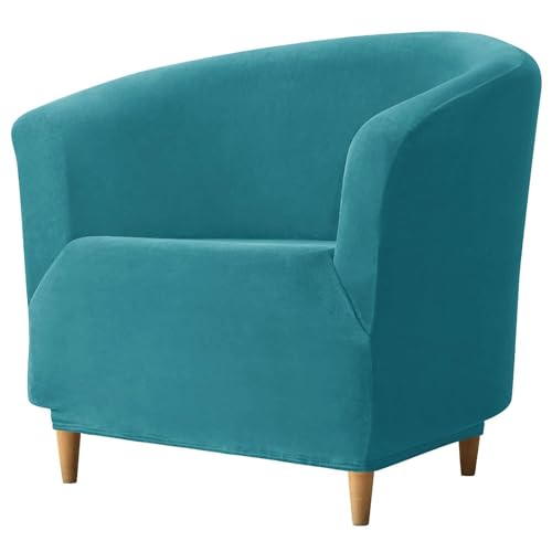 WWQQKJ Samt-Clubsessel-Schonbezug, weicher Sesselbezug, Stretch-Sesselbezug, Couchbezug for Wohnzimmer und Schlafzimmer(Teal) von WWQQKJ