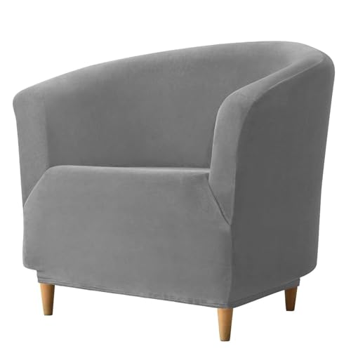 WWQQKJ Samtbezug for Chesterfield-Stuhl, Stretch-Schonbezug for Clubsessel, rutschfest und Kratzfest, maschinenwaschbar, for das Wohnzimmer(Grigio Scuro) von WWQQKJ