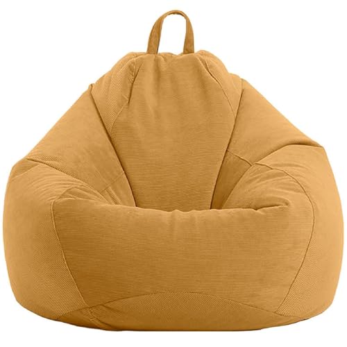 WWQQKJ Sitzsack (ohne Füllung), weicher Cord-Sitzsack, waschbar, Sitzsack, Sitzsack for drinnen und draußen, for Erwachsene und Kinder(Cachi,75x95cm) von WWQQKJ