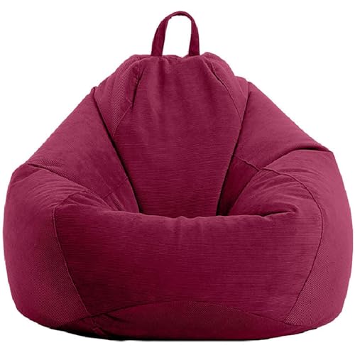WWQQKJ Sitzsack (ohne Füllung), weicher Cord-Sitzsack, waschbar, Sitzsack, Sitzsack for drinnen und draußen, for Erwachsene und Kinder(K,90x110cm) von WWQQKJ
