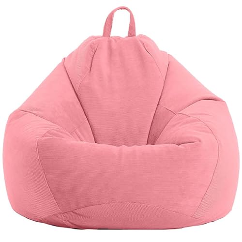 WWQQKJ Sitzsack (ohne Füllung), weicher Cord-Sitzsack, waschbar, Sitzsack, Sitzsack for drinnen und draußen, for Erwachsene und Kinder(Rosa A,60x75cm) von WWQQKJ