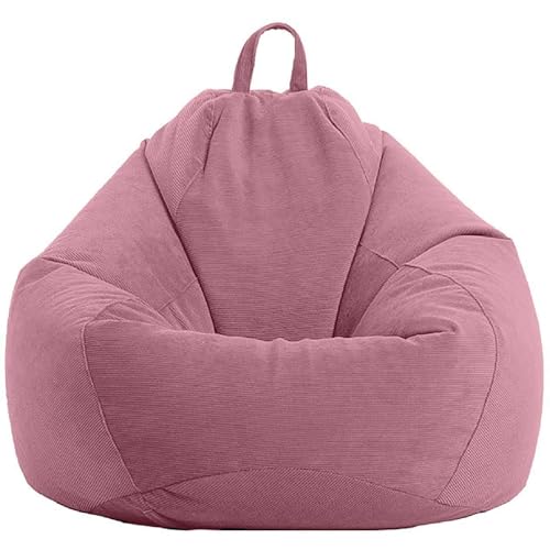 WWQQKJ Sitzsack (ohne Füllung), weicher Cord-Sitzsack, waschbar, Sitzsack, Sitzsack for drinnen und draußen, for Erwachsene und Kinder(Rosa B,60x75cm) von WWQQKJ