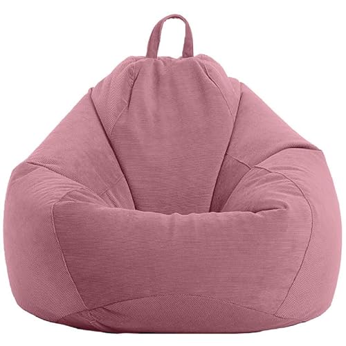 WWQQKJ Sitzsack (ohne Füllung), weicher Cord-Sitzsack, waschbar, Sitzsack, Sitzsack for drinnen und draußen, for Erwachsene und Kinder(Rosa B,90x110cm) von WWQQKJ
