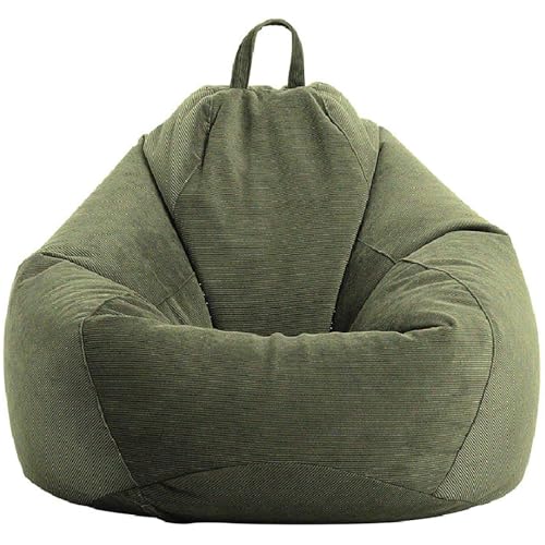 WWQQKJ Sitzsack (ohne Füllung), weicher Cord-Sitzsack, waschbar, Sitzsack, Sitzsack for drinnen und draußen, for Erwachsene und Kinder(Verde Scuro,60x75cm) von WWQQKJ
