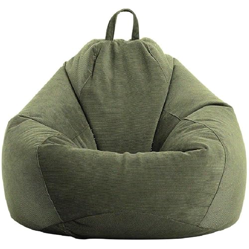 WWQQKJ Sitzsack (ohne Füllung), weicher Cord-Sitzsack, waschbar, Sitzsack, Sitzsack for drinnen und draußen, for Erwachsene und Kinder(Verde Scuro,75x95cm) von WWQQKJ