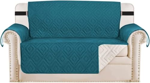 WWQQKJ Sofabezug, Kissenbezug, Schutz for Haustiere und Kinder, wendbar, gesteppt, Möbelschutz gegen Abnutzung und Risse(Dark Teal,Grand 2 Places) von WWQQKJ