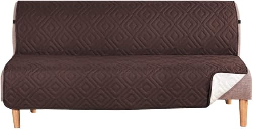 WWQQKJ Sofabezug, Kissenbezug, Schutz for Haustiere und Kinder, wendbar, gesteppt, Möbelschutz gegen Abnutzung und Risse(Marron,Futon) von WWQQKJ