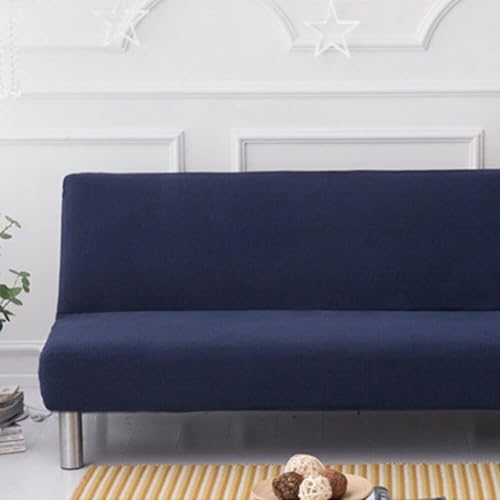 WWQQKJ Sofabezug ohne Armlehnen, einfarbig, 2/3-Sitzer, dehnbar, schmutzabweisender Bezug for Schlafsofa, waschbar, rutschfest, faltbar, Clic-Clac-Sofabezug(Blu Reale,120-150cm) von WWQQKJ