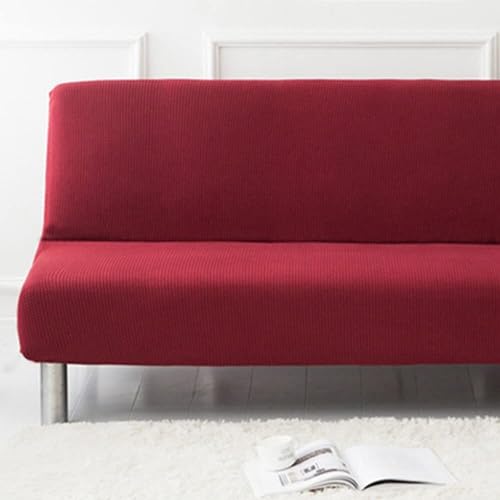 WWQQKJ Sofabezug ohne Armlehnen, einfarbig, 2/3-Sitzer, dehnbar, schmutzabweisender Bezug for Schlafsofa, waschbar, rutschfest, faltbar, Clic-Clac-Sofabezug(H,190-230cm) von WWQQKJ