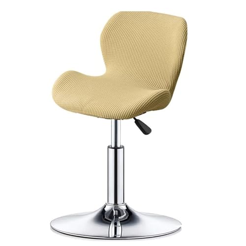 WWQQKJ Stretch-Barstuhlbezüge - Barhockerbezüge mit Rückenlehne Barhockerbezüge Küche Esszimmer Drehbar Moderner Samt Gebogener Barhockerbezug(Cream Yellow,1PC) von WWQQKJ
