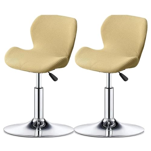 WWQQKJ Stretch-Barstuhlbezüge - Barhockerbezüge mit Rückenlehne Barhockerbezüge Küche Esszimmer Drehbar Moderner Samt Gebogener Barhockerbezug(Cream Yellow,2PCS) von WWQQKJ