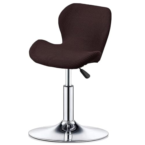 WWQQKJ Stretch-Barstuhlbezüge - Barhockerbezüge mit Rückenlehne Barhockerbezüge Küche Esszimmer Drehbar Moderner Samt Gebogener Barhockerbezug(Dark Brown,1PC) von WWQQKJ