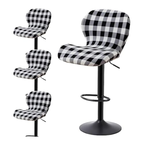 WWQQKJ Stretch-Barstuhlhussen – Barhocker-Bezüge mit Rückenlehne, Küchenhocker-Bezüge, 4 Stück, Stretch-Bezüge for Gebogene Stühle, hoher Hocker-Bezug for die Bartheke(#11,4PCS) von WWQQKJ