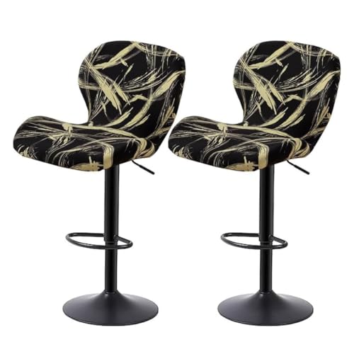 WWQQKJ Stretch-Barstuhlhussen – Barhocker-Bezüge mit Rückenlehne, Küchenhocker-Bezüge, 4 Stück, Stretch-Bezüge for Gebogene Stühle, hoher Hocker-Bezug for die Bartheke(#2,2PCS) von WWQQKJ