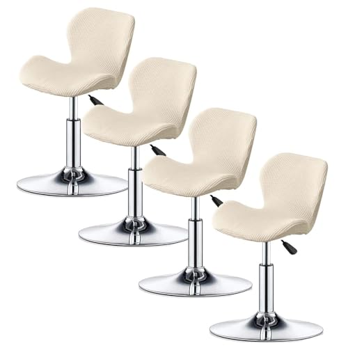 WWQQKJ Stretch-Barstuhlhussen – Barhocker-Bezüge mit Rückenlehne, Küchenhocker-Bezüge, 4 Stück, Stretch-Bezüge for Gebogene Stühle, hoher Hocker-Bezug for die Bartheke(#9,4PCS) von WWQQKJ