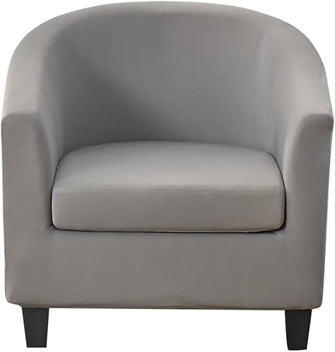 WWQQKJ Stretch-Bezug for Chesterfield-Sessel for 1 Sitzer, 2-teilig, einfarbig, rutschfest, for Cocktailsessel mit Sitzbezug for Bar, Wohnzimmer, Schlafzimmer, Club(Light grey) von WWQQKJ