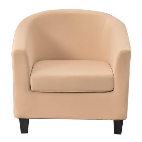 WWQQKJ Stretch-Bezug for Chesterfield-Sessel for 1-Sitzer-Cocktailsessel, Bezug for Chesterfield-Sessel, 2-teilig, universeller Sesselbezug(Beige B) von WWQQKJ